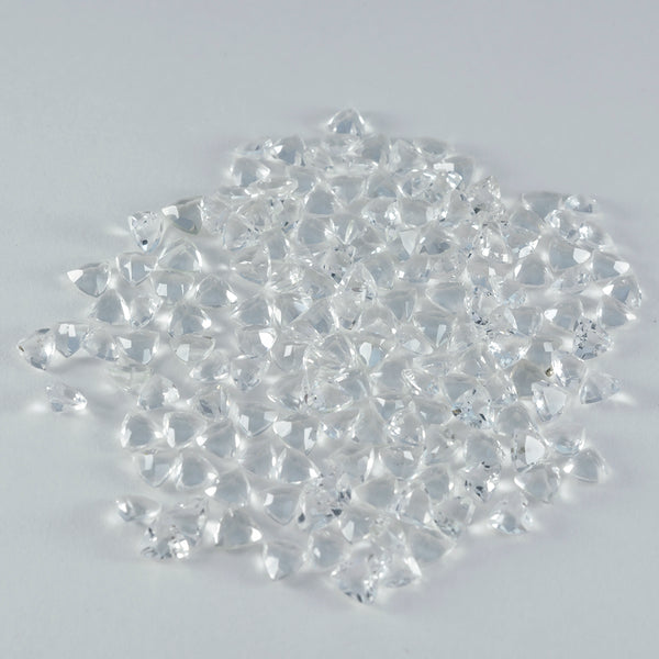 Crystal Quartz 10PC Tiny 4x4 MM Triangle Faceted White Brilliant Semi Precious Loose Gems