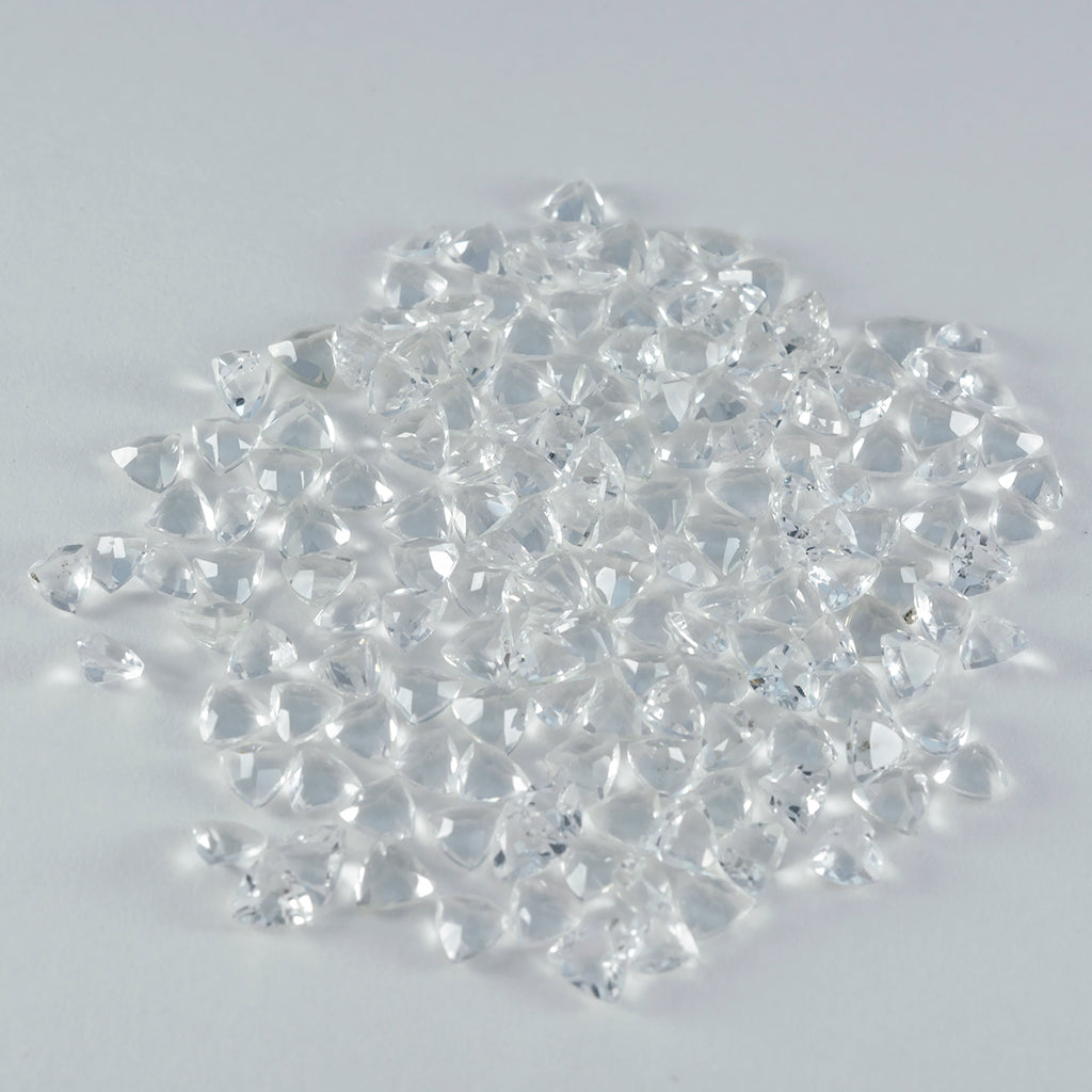 Crystal Quartz 1PC Small 8x8 MM Triangle Faceted White Luster Semi Precious Loose Gems