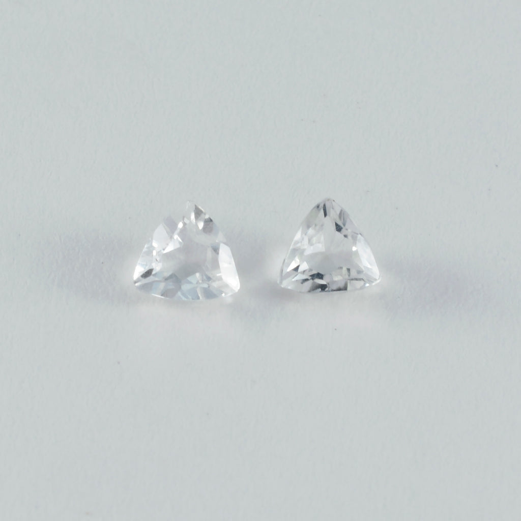 Crystal Quartz 10PC Tiny 5x5 MM Triangle Faceted White Sparkling Semi Precious Loose Gemstone