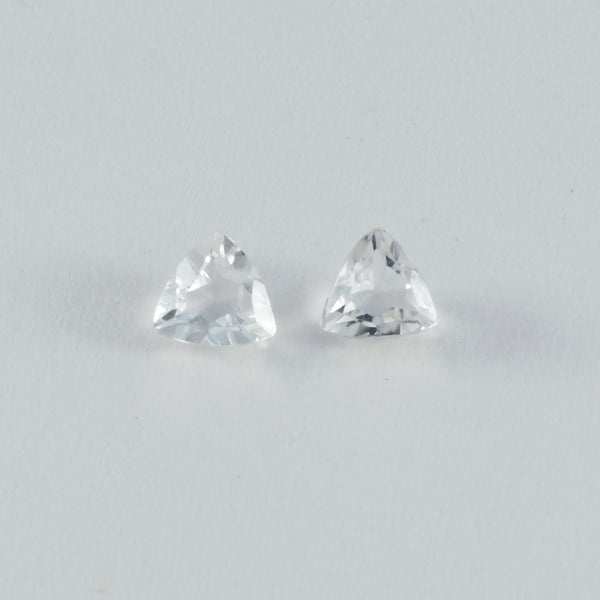 Crystal Quartz 1PC Tiny 6x6 MM Triangle Faceted White Polished Semi Precious Loose Gemstones