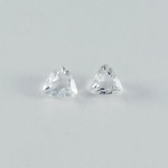 Crystal Quartz 10PC Tiny 5x5 MM Triangle Faceted White Sparkling Semi Precious Loose Gemstone