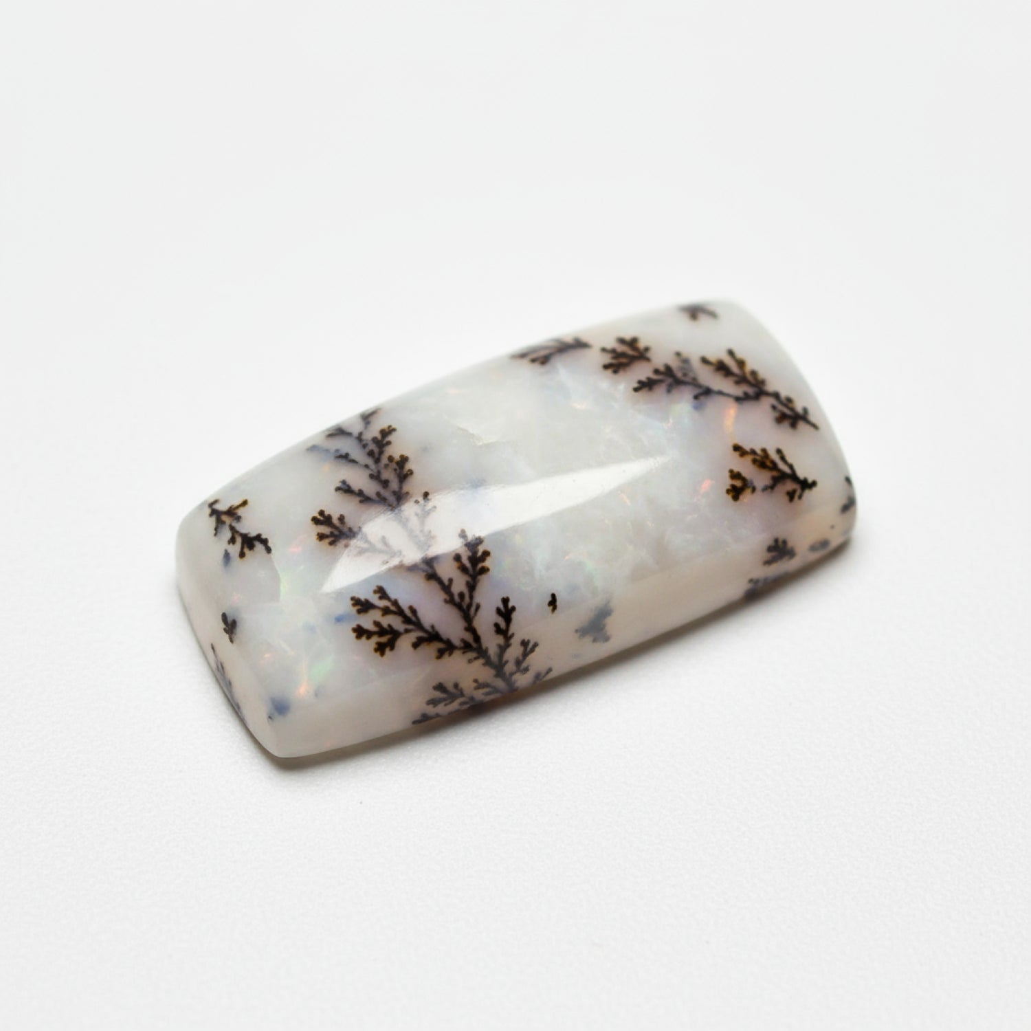 Dendrite Opal 1PC Small 5x10 MM Baguette Cabochon White High-Quality semi Precious Precious Gemstone