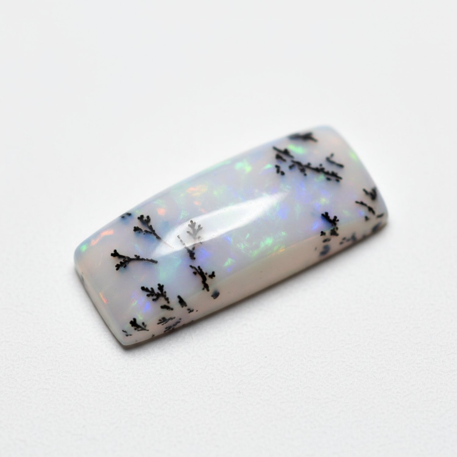 Dendrite Opal 1PC Small 6x12 MM Baguette Cabochon White Natural semi Precious Gems Hoofdafbeelding