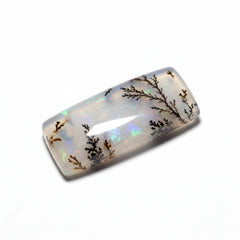 Dendrite Opal 1PC Small 6x12 MM Baguette Cabochon White Natural semi Precious Gems