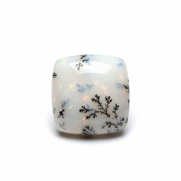 Dendrite Opal 10PC Tiny 5x5 MM Cushion Cabochon White Genuine semi Precious Precious Gemstone