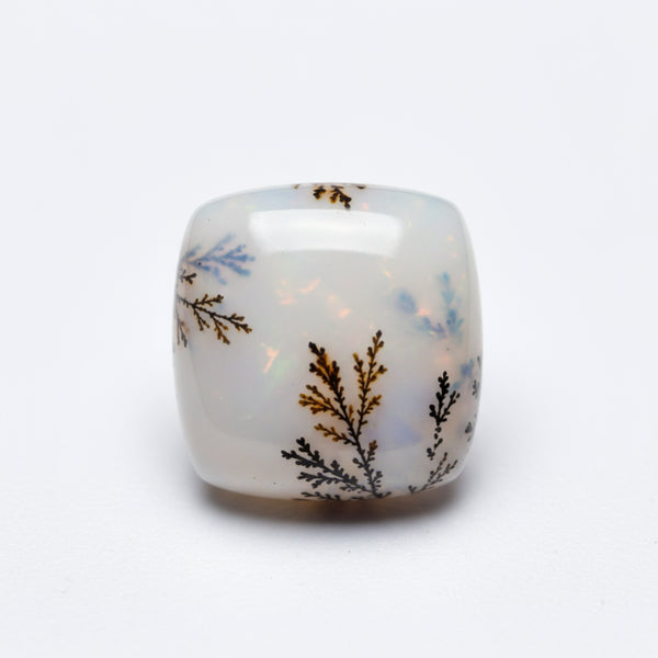 Dendrite Opal 1PC Tiny 6x6 MM Cushion Cabochon White Superior semi Precious Gems
