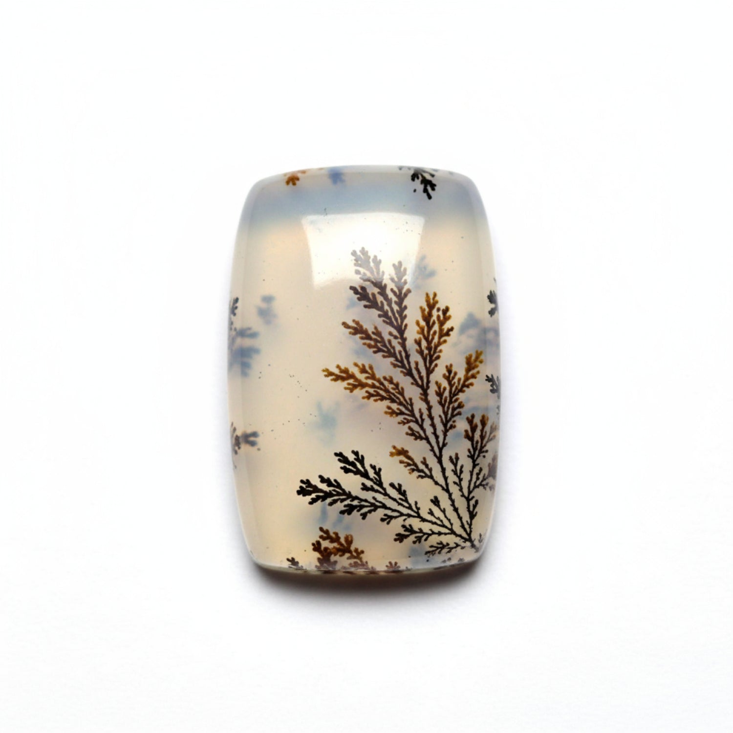 Dendrite Opal 1PC Small 7x9 MM Emerald Cabochon White Pure semi Precious Precious Gemstone