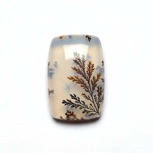 Dendrite Opal 1PC Small 7x9 MM Emerald Cabochon White Pure semi Precious Precious Gemstone