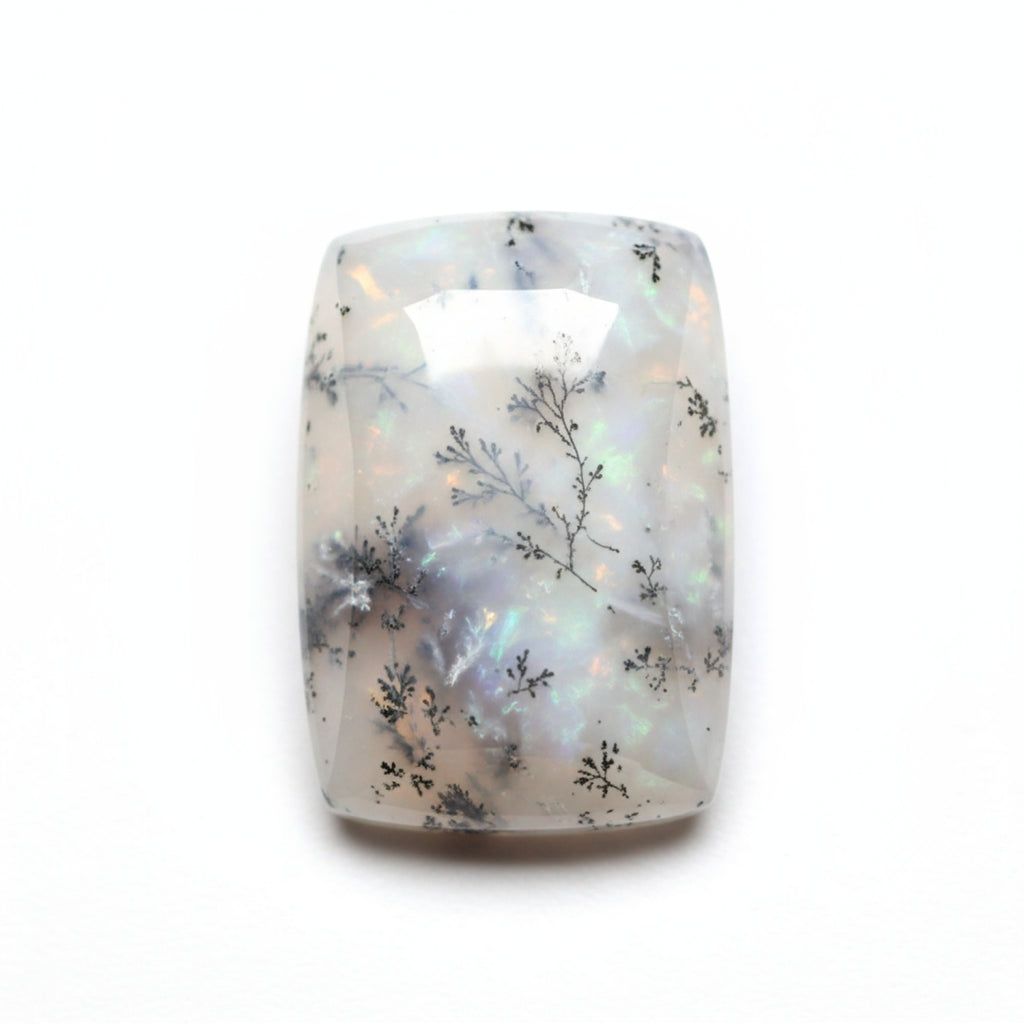 Dendrite Opal 1PC Medium 8x10 MM Emerald Cabochon White Brilliant semi Precious Loose Gems