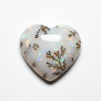 Dendrite Opal 1PC Small 7x7 MM Heart Cabochon White Natural semi Precious Semi Precious Gemstone