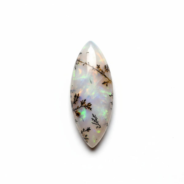 Dendrite Opal 10PC Tiny 4x8 MM Marquise  Cabochon White Genuine semi Precious Loose Gemstones