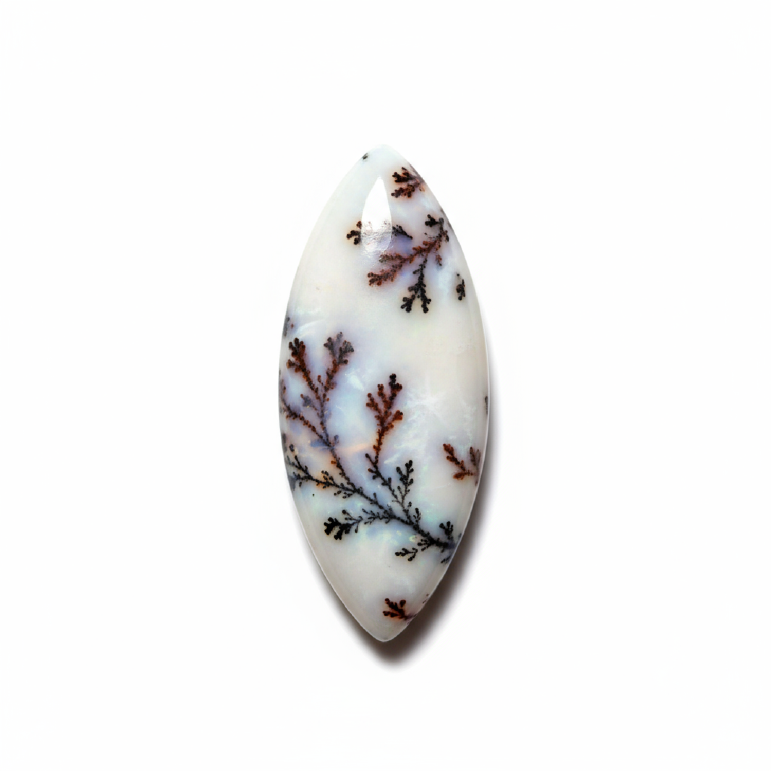 Dendrite Opal 10PC Tiny 4x8 MM Marquise  Cabochon White Genuine semi Precious Loose Gemstones Sekundär produktbild
