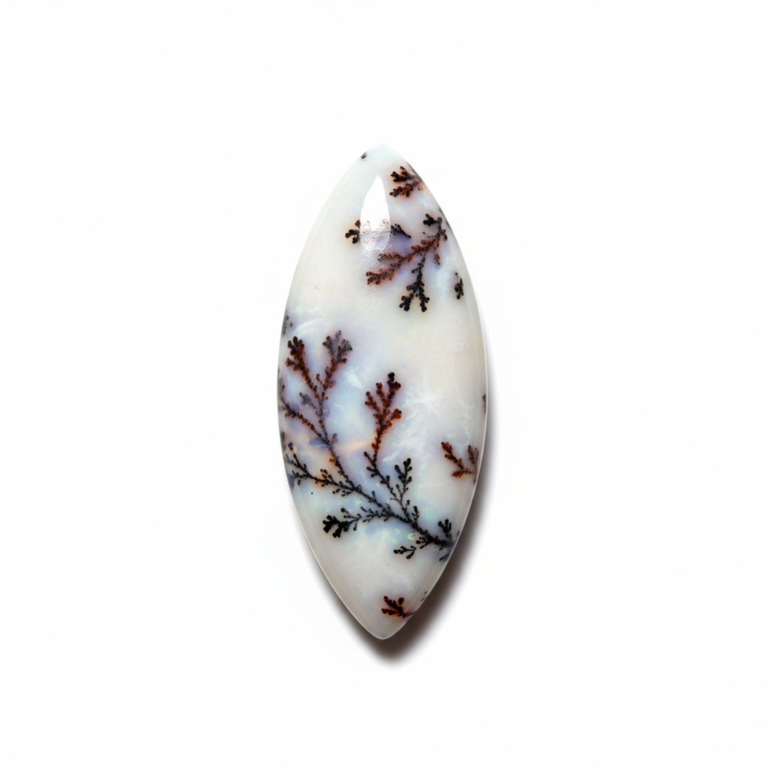 Dendrite Opal 10PC Tiny 4x8 MM Marquise  Cabochon White Genuine semi Precious Loose Gemstones