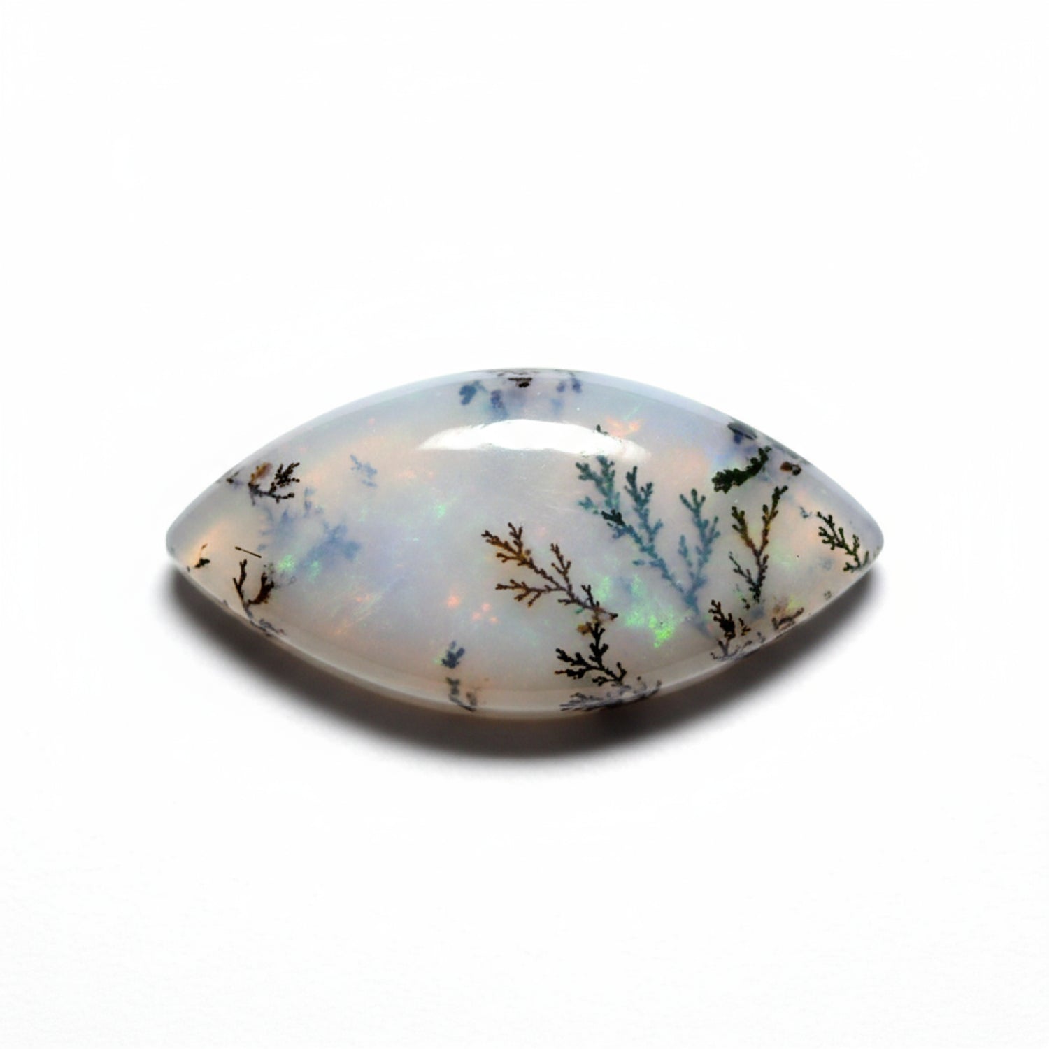 Dendrite Opal 1PC Small 6x12 MM Marquise  Cabochon White Pure semi Precious Precious Gemstone