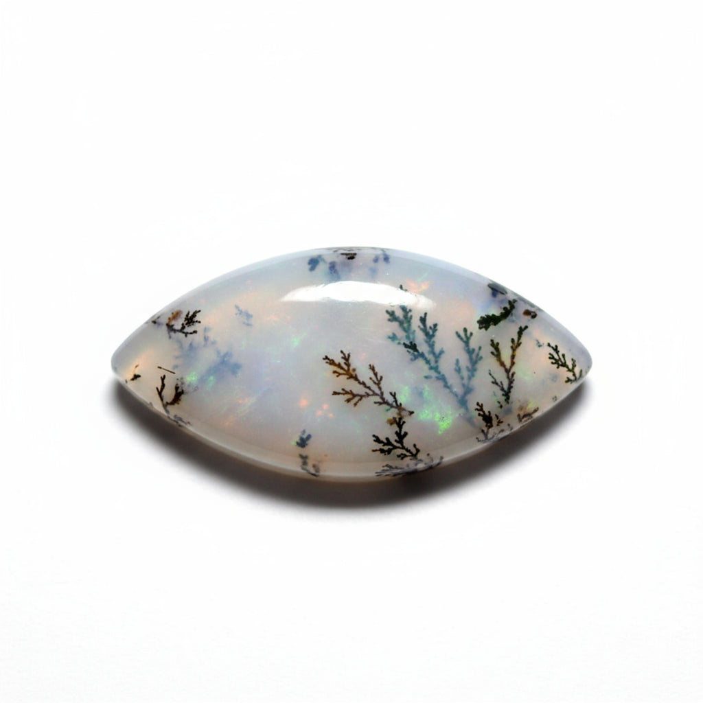 Dendrite Opal 1PC Small 6x12 MM Marquise  Cabochon White Pure semi Precious Precious Gemstone