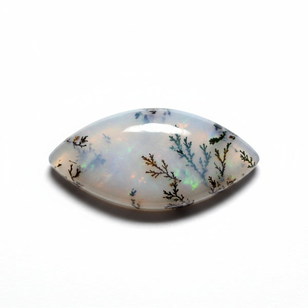 Dendrite Opal 1PC Small 6x12 MM Marquise  Cabochon White Pure semi Precious Precious Gemstone