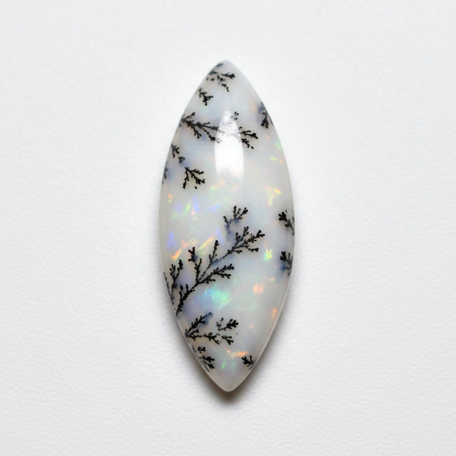 Dendrite Opal 1PC Small 6x12 MM Marquise  Cabochon White Pure semi Precious Precious Gemstone