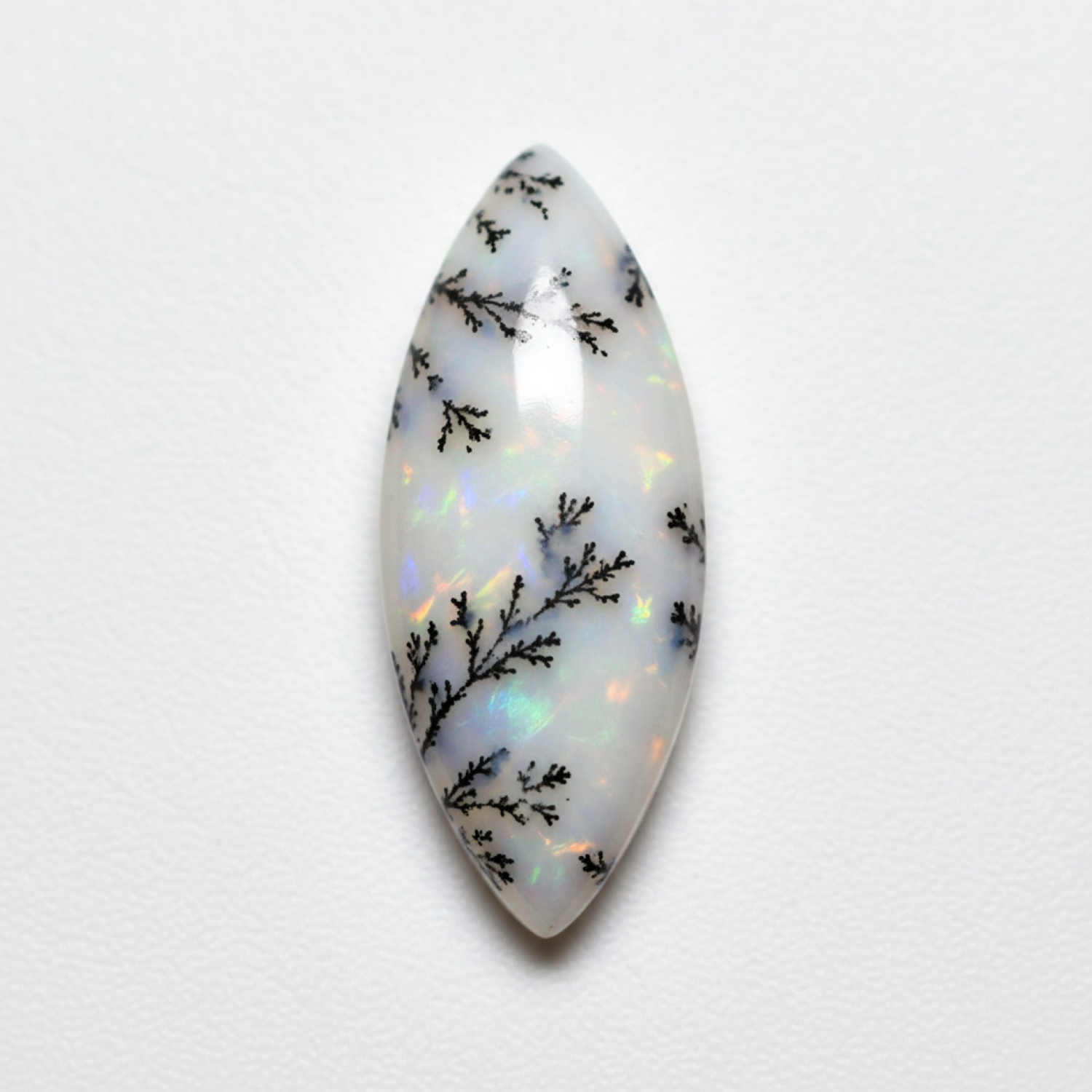 Dendrite Opal 1PC Small 6x12 MM Marquise  Cabochon White Pure semi Precious Precious Gemstone Второстепенное изображение товара
