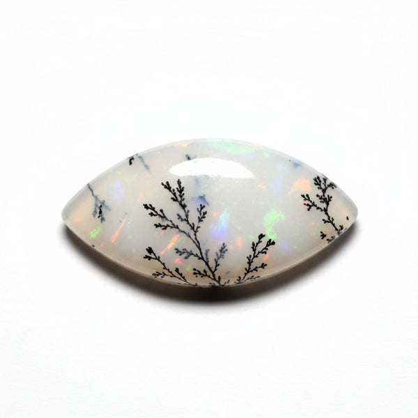 Dendrite Opal 1PC Large 8x16 MM Marquise  Cabochon White Brilliant semi Precious Loose Gems
