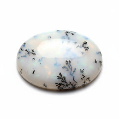 Dendrite Opal 1PC Large 10x12 MM Oval Cabochon White Brilliant semi Precious Precious Gemstone