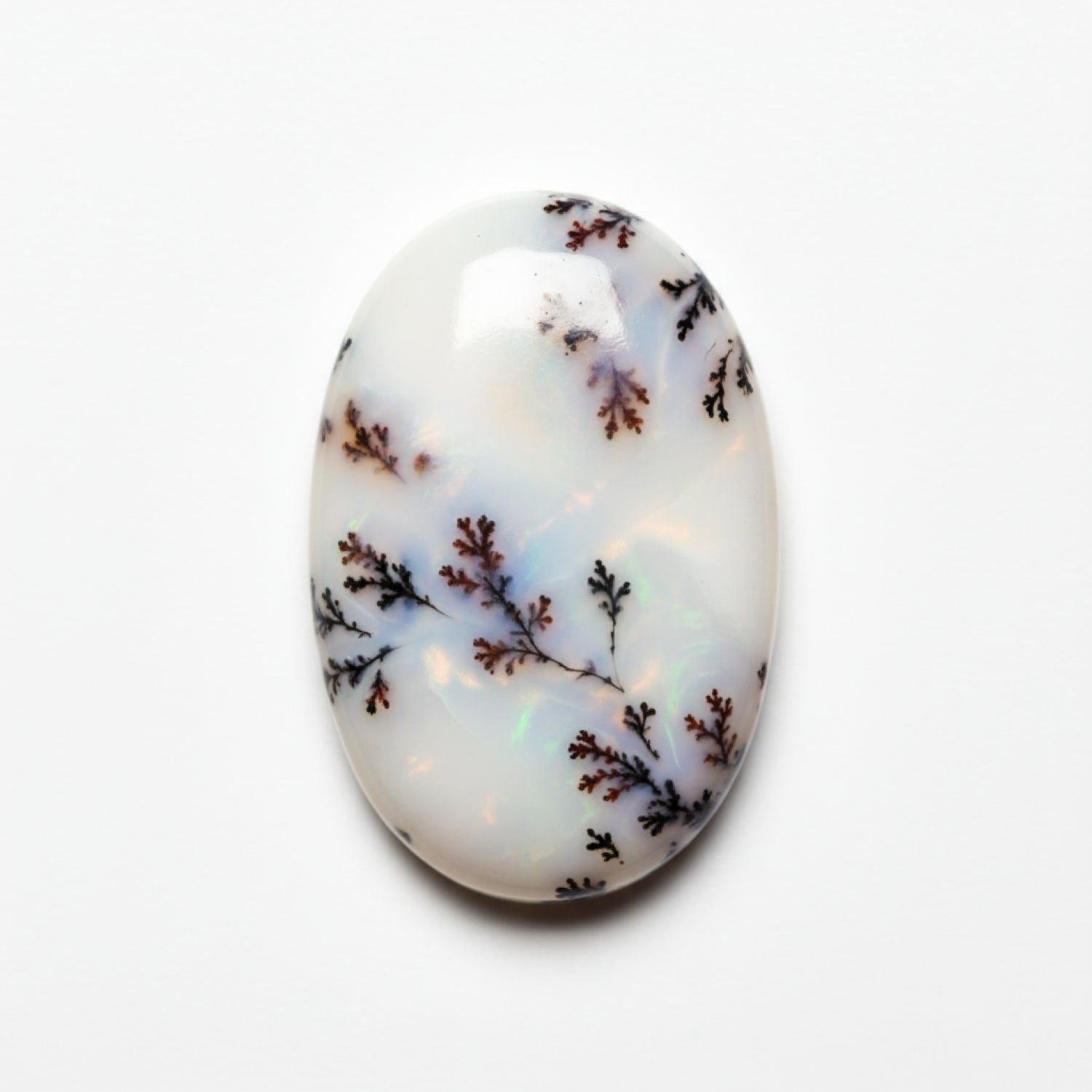 Dendrite Opal 10PC Tiny 4x6 MM Oval Cabochon White Lustrous semi Precious Loose Gemstone