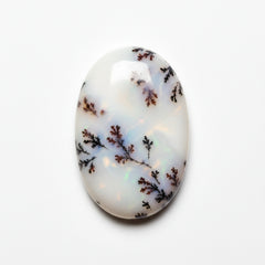 Dendrite Opal 10PC Tiny 4x6 MM Oval Cabochon White Lustrous semi Precious Loose Gemstone