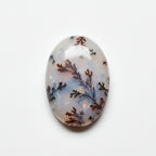 Dendrite Opal 1PC Tiny 5x7 MM Oval Cabochon White Shine semi Precious Loose Gemstones