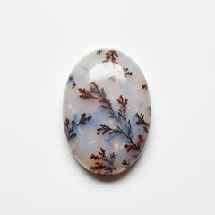Dendrite Opal 1PC Tiny 5x7 MM Oval Cabochon White Shine semi Precious Loose Gemstones