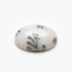 Dendrite Opal 1PC Small 6x8 MM Oval Cabochon White Fine semi Precious Semi Precious Gemstone