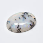 Dendrite Opal 1PC Medium 7x10 MM Oval Cabochon White Genuine semi Precious Loose Gems