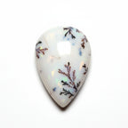 Dendrite Opal 1PC Medium 8x10 MM Pear Cabochon White Natural semi Precious Loose Gemstone