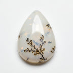 Dendrite Opal 1PC Large 8x12 MM Pear Cabochon White Superior semi Precious Semi Precious Gemstone
