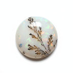 Dendrite Opal 1PC Large 10x10 MM Round Cabochon White Sparkling semi Precious Loose Gemstone