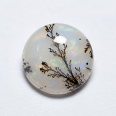 Dendrite Opal 1PC Large 11x11 MM Round Cabochon White Polished semi Precious Loose Gemstones