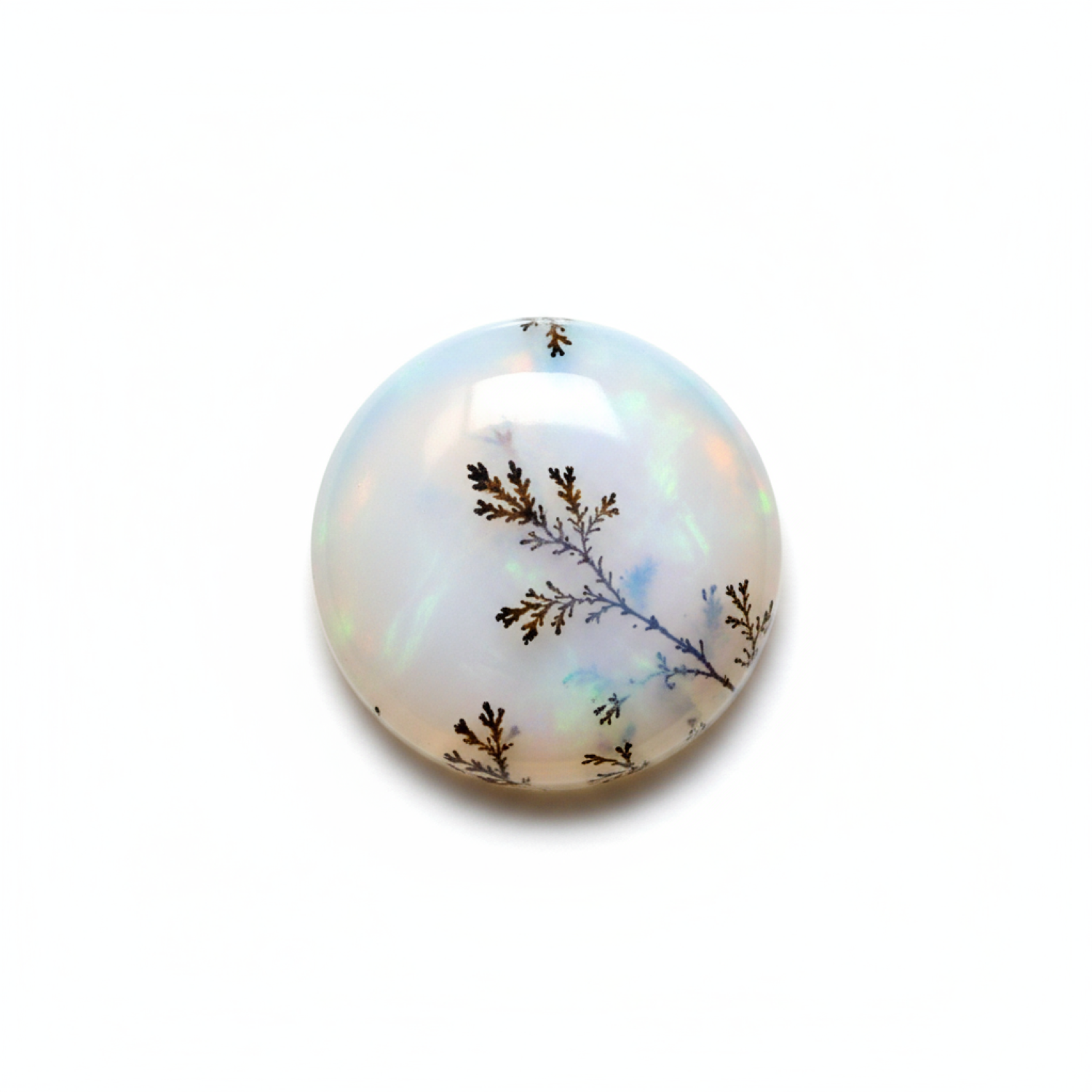 Dendrite Opal 10PC Tiny 5x5 MM Round Cabochon White Genuine semi Precious Loose Gemstones Immagine principale del prodotto