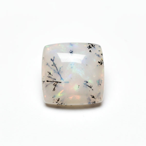 Dendrite Opal 10PC Tiny 4x4 MM Square Cabochon White Brilliant semi Precious Loose Gemstones