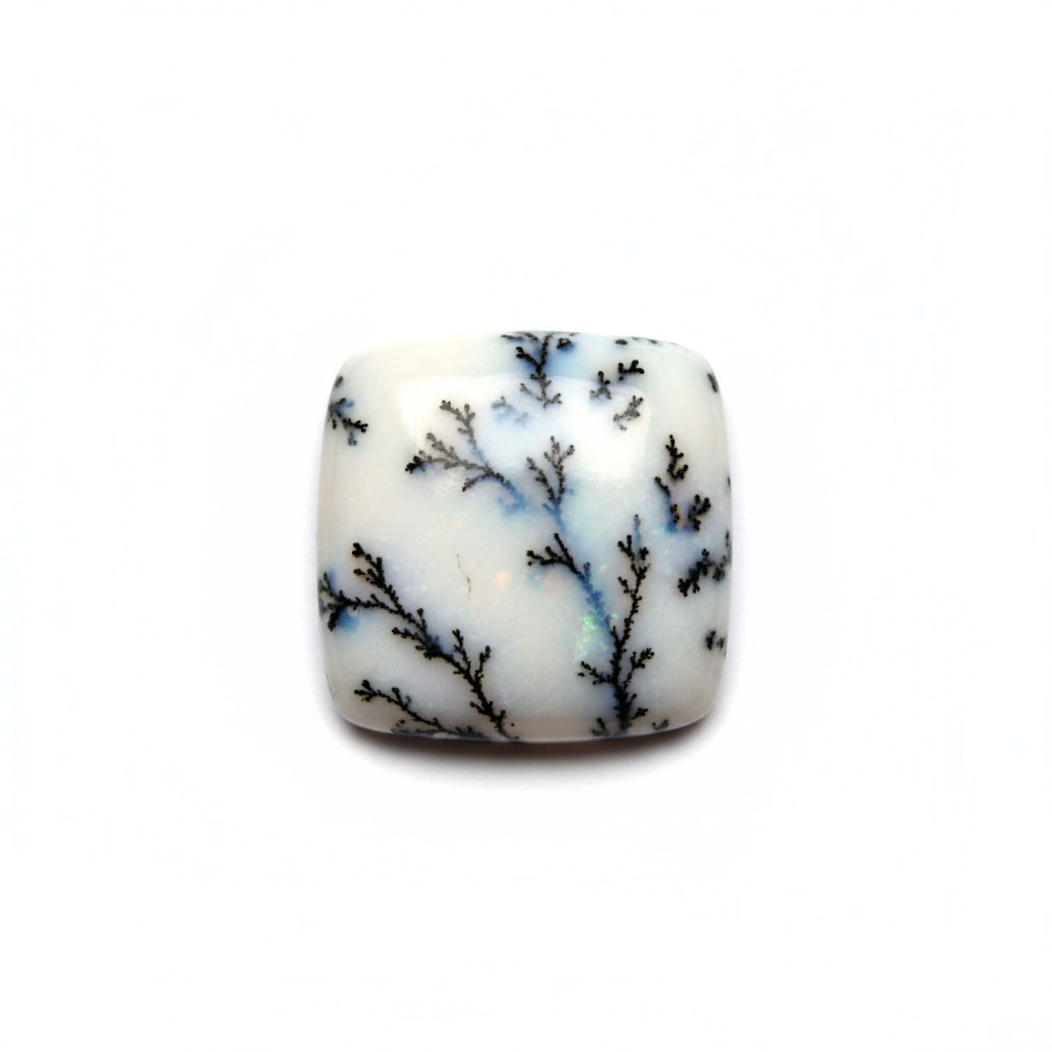 Dendrite Opal 1PC Small 7x7 MM Square Cabochon White Splendid semi Precious Gems Hoofdafbeelding