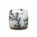 Dendrite Opal 1PC Medium 9x9 MM Square Cabochon White Lustrous semi Precious Loose Gemstone