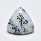 Dendrite Opal 1PC Large 11x11 MM Triangle Cabochon White Polished semi Precious Loose Gems