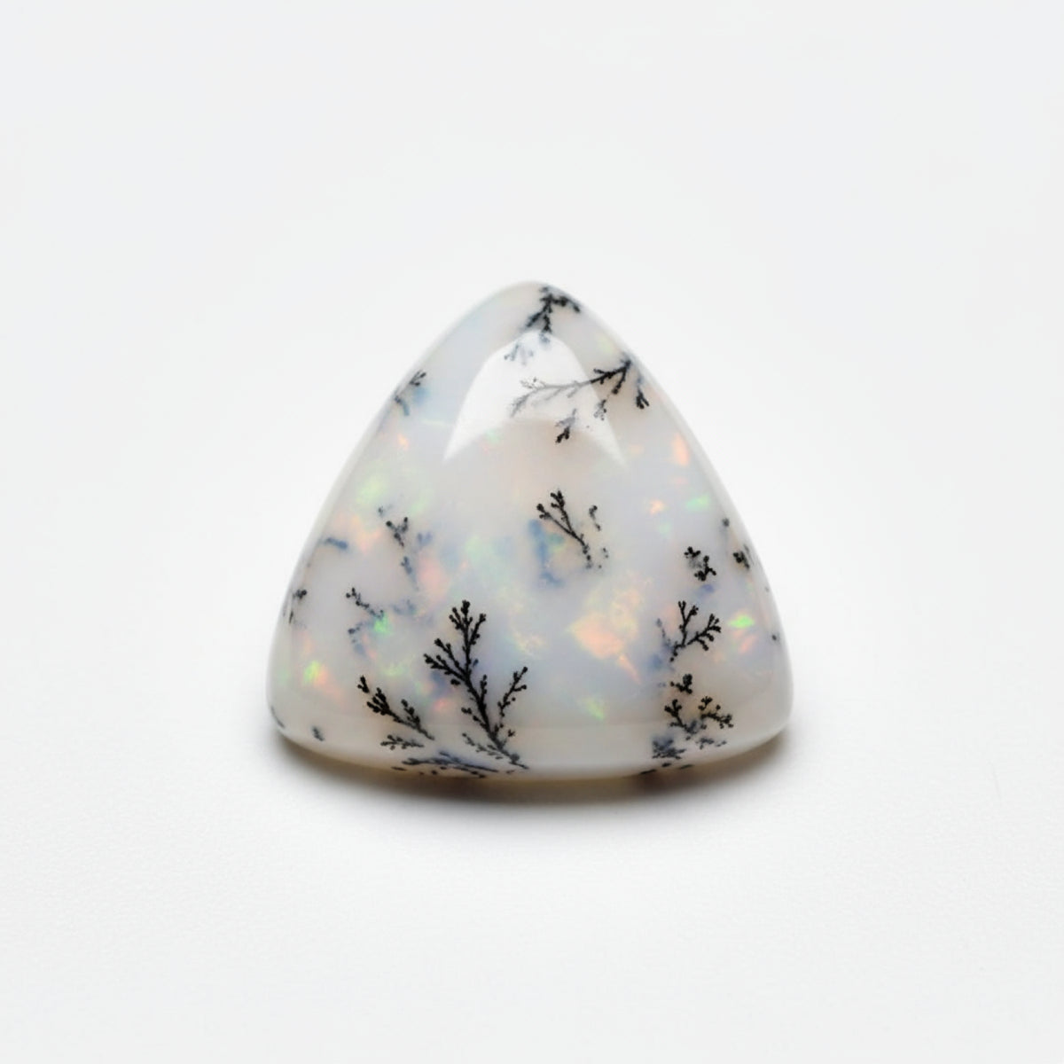 Dendrite Opal 10PC Tiny 4x4 MM Triangle Cabochon White Natural semi Precious Gems