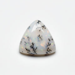 Dendrite Opal 10PC Tiny 4x4 MM Triangle Cabochon White Natural semi Precious Gems