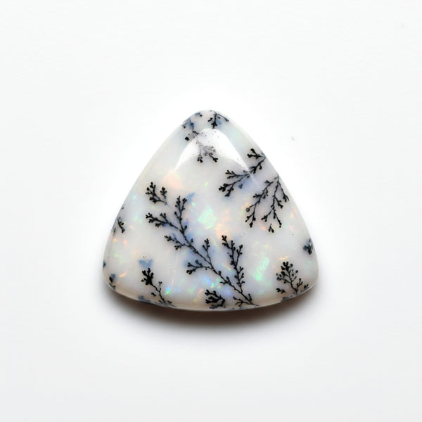 Dendrite Opal 10PC Tiny 5x5 MM Triangle Cabochon White Genuine semi Precious Loose Gems