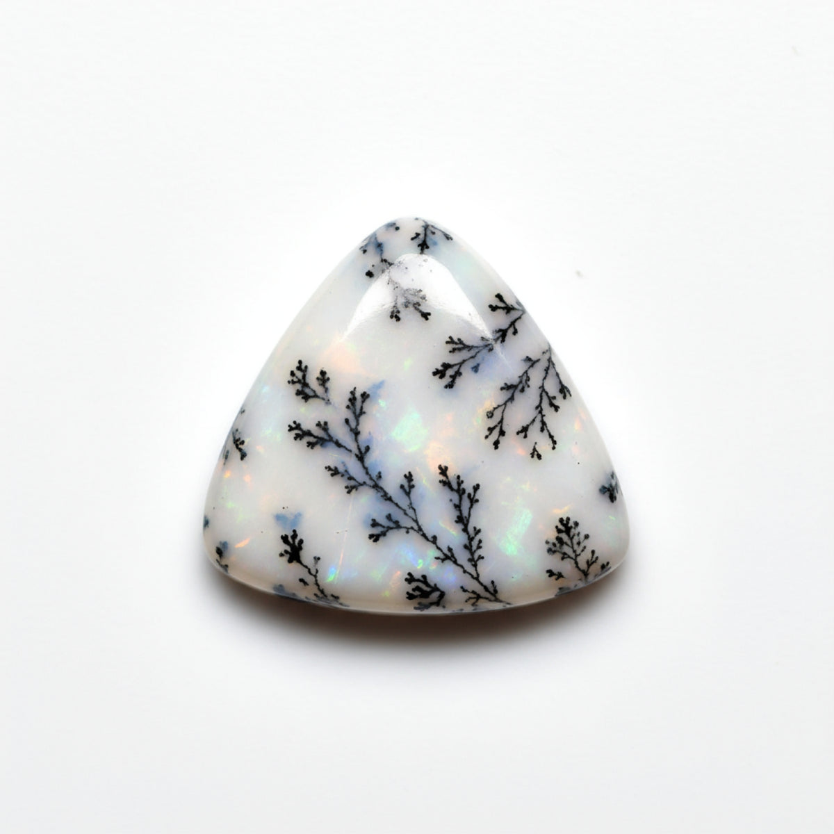 Dendrite Opal 10PC Tiny 5x5 MM Triangle Cabochon White Genuine semi Precious Loose Gems