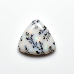 Dendrite Opal 10PC Tiny 5x5 MM Triangle Cabochon White Genuine semi Precious Loose Gems