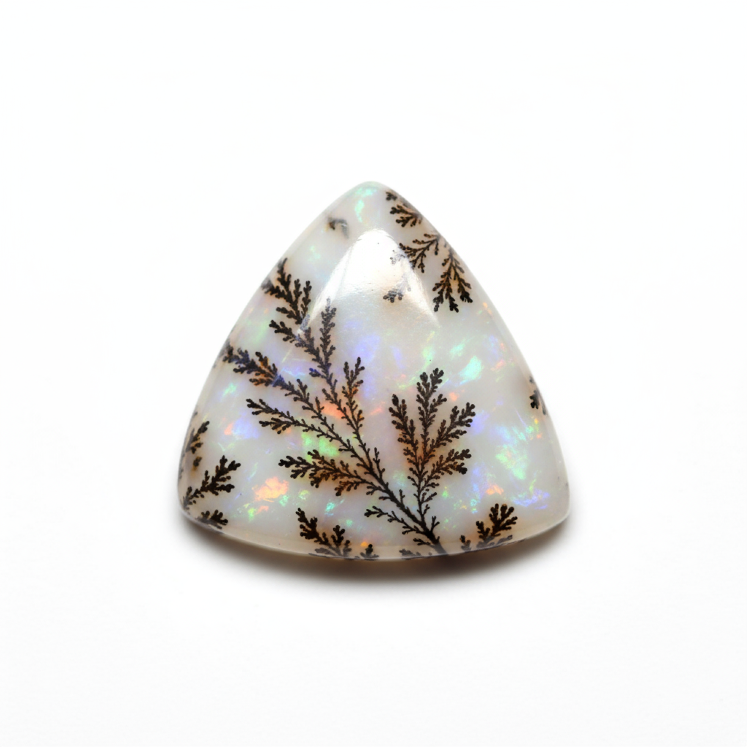 Dendritenopal, 10 Stück, winziger 5 x 5 mm Dreieck-Cabochon, weiß, echte Halbedelsteine, lose Edelsteine Zweitbild