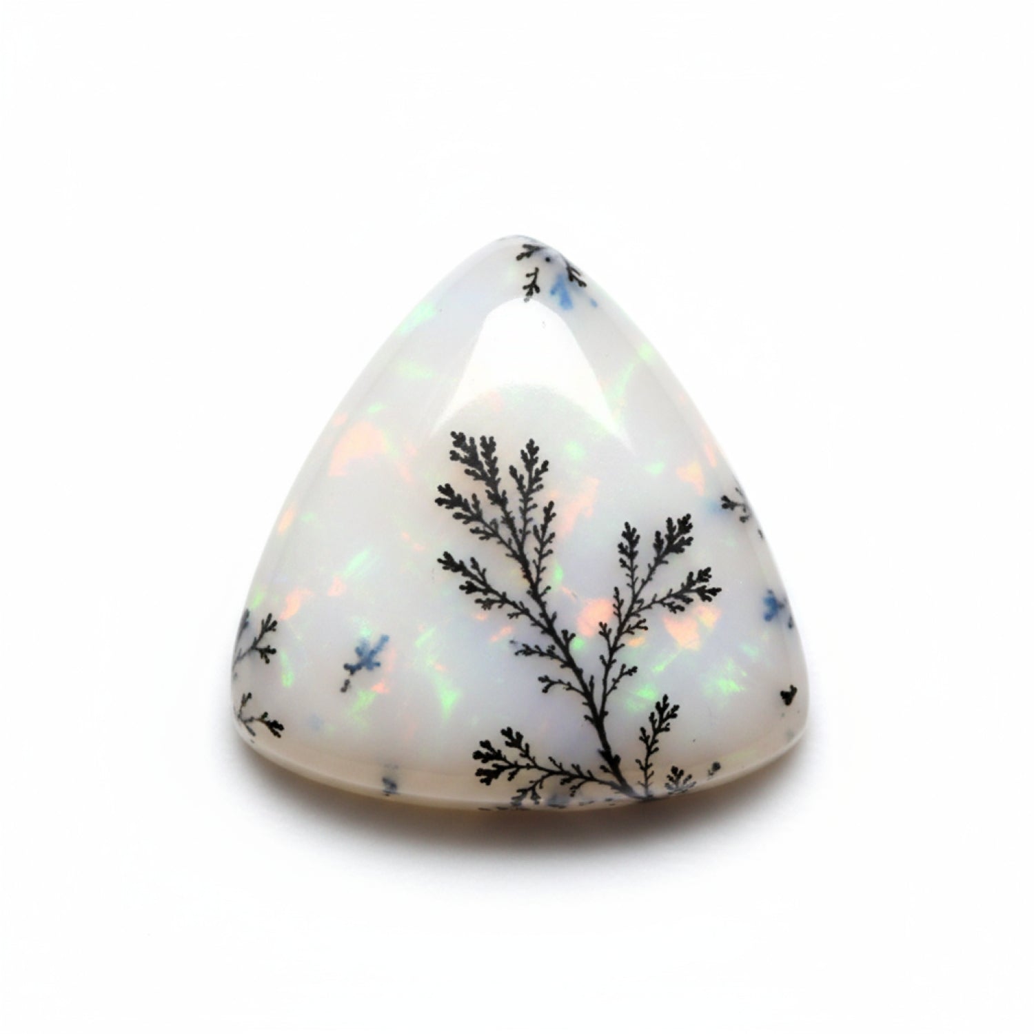 Dendrite Opal 1PC Tiny 6x6 MM Triangle Cabochon White Superior semi Precious Loose Gemstone