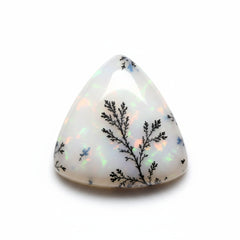 Dendrite Opal 1PC Tiny 6x6 MM Triangle Cabochon White Superior semi Precious Loose Gemstone
