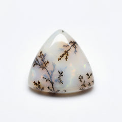 Dendrite Opal 1PC Small 7x7 MM Triangle Cabochon White Pure semi Precious Loose Gemstones