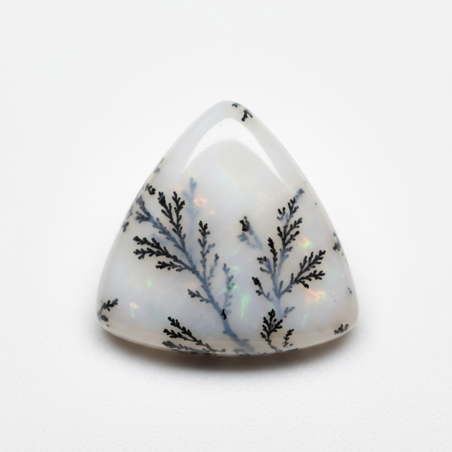 Dendrite Opal 1PC Small 7x7 MM Triangle Cabochon White Pure semi Precious Loose Gemstones Secundaire afbeelding