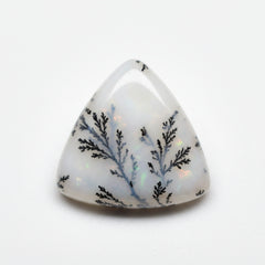 Dendrite Opal 1PC Small 7x7 MM Triangle Cabochon White Pure semi Precious Loose Gemstones